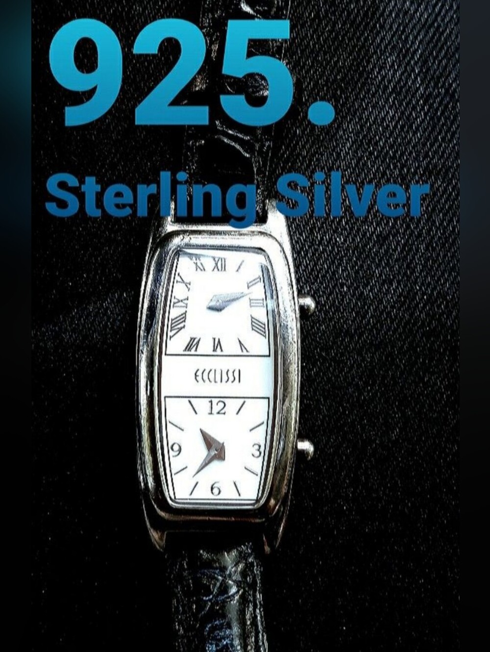 Sterling Silver Dual-Time Watch in Silver